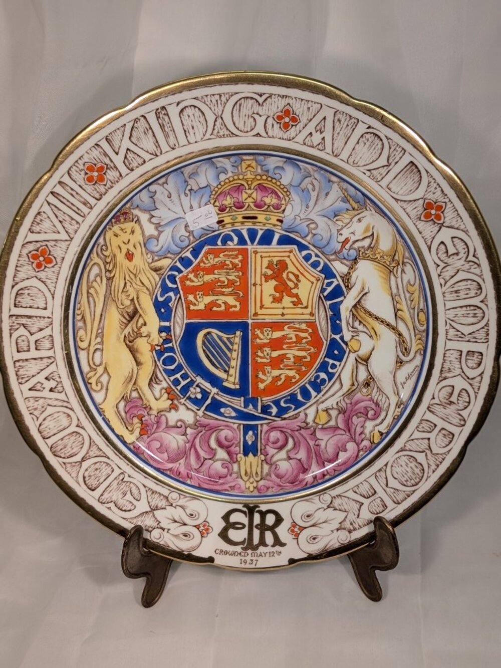 Vintage Paragon Edward VIII Coronation Plate 1936 Royal Coat of Arms Bone China - Picture 11 of 11